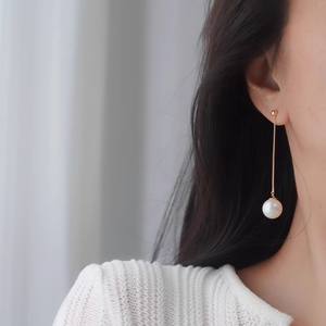 Accesorios de Perlas DIY, Bandeja Vacía para Pendientes de Plata S925 con Cuentas Redondas de 9-15 mm, Clip para Oreja de Joyería de Plata Simple, Modelo 22396 - Product Image 1