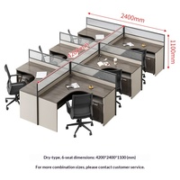 Ensemble bureau et chaise pour employé, poste de travail de bureau mobile en forme de bande avec cloison et bureau informatique pour personnel