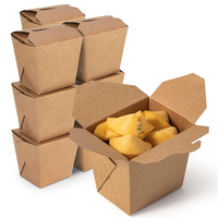 Contenants d'emballage jetables en papier kraft anti-fuite pour la restauration rapide, boîtes personnalisées pour nouilles à emporter