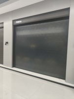 Porte à enroulement en aluminium haute vitesse, résistante au vent, avec bande lumineuse LED moderne pour garage et villa