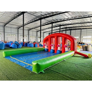 Parcours <span class=keywords><strong>de</strong></span> saut gonflable amusant pour enfants, 4 voies, avec <span class=keywords><strong>chevaux</strong></span> rebondissants - Product Image 1