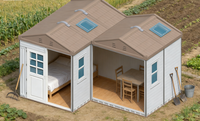 WooWild Atelier Moderne Portable Préfabriqué Modulaire Mobile Étanche en HDPE Alimenté par Énergie Solaire Écologique pour Surveillance de Parcs et Entrepôts