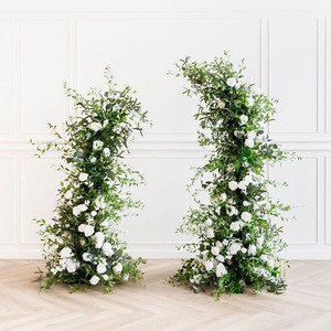 HK-HOA019 Rose Set Horn Arch Wedding Horn Silk <b>Artificial</b> Arch Backdrop Horn <b>Flowers</b> Arch <b>Flower</b> <b>Arrangement</b> <b>Flower</b> Decoration - Product Image 2