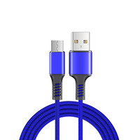 Cables trenzados de nailon, cable de datos USB 2,0 a Micro USB, diferentes colores de fábrica
