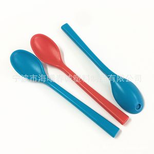 Chuncheng Plastic Straw Spoon Dual Purpose Beverage Stirring Utensil <b>Disposable</b> <b>Tableware</b> - Product Image 3