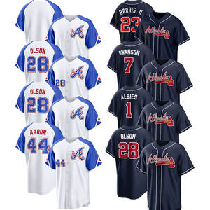 Maglie da Baseball Cucite Nuove 2026 all'Ingrosso Economiche - Maglia Personalizzata Squadra Americana Atlanta Tutti i Giocatori 1 Albies13 Acuna Jr. 27 Riley - Product Image 3