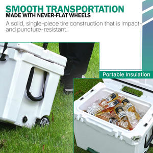 Glacière thermique rotomoulée 42QT avec roues et poignée télescopique pour la pêche, la plage et les canettes - Product Image 3