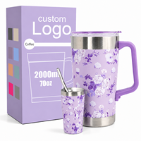 Gobelet isotherme en acier inoxydable de qualité supérieure, doublure intérieure en acier inoxydable 304, tasse à café thermique grande capacité, tasse de voyage avec couvercle