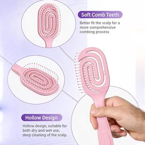 Brosse démêlante Flexi-Control Vent avec poils en nylon et manche en plastique noir/argent métallisé, grande taille - Product Image 5