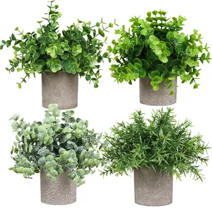 Simulated Pot Of Green Plant Fake Flower Cylindrical Paper Pulp Bonsai Orchid Grass Indoor Mini Simulated Plant Pot