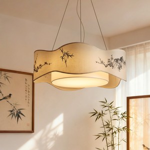 Chinese <b>Style</b> Pendant Light 50cm 60cm 80cm 100cm 120cm Oval E27 Single <b>Head</b> Chandelier For Living Room Home Lighting - Product Image 1