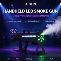Pistolet à fumée LED portable de haute qualité 1500W, coque métallique, grand volume de fumée, machine à effets de scène pour événements, fêtes et clubs