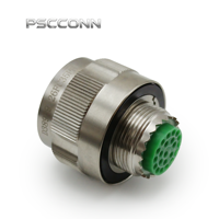 Connecteur industriel circulaire PSCCONN série D38999 à 13 broches, finition nickelée, blindage EMI, prise et fiche à verrouillage rapide