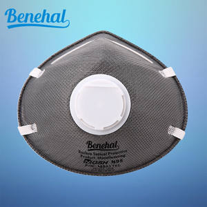 बेरंग एन 95 आधा चेहरा श्वासयंत्र कार्बन फिल्टर कप मास्क के साथ वाल्व फ्लैट पैटर्न डस्टप्रूफ निओश एन 95 कप मास्क - Product Image 3