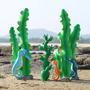 Serie Costiera: Sculture e Statue in Vetroresina per Parchi a Tema e Giardini, Animali Marini Cartoon, Cavalluccio Marino, Polpo, Stella Marina, Conchiglia - Product Image 2