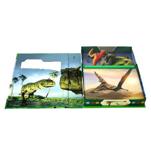 Caja de Libros de Tapa Dura Personalizada con Solapa Magnética con Temática de Dinosaurios, con Figuras de Dinosaurios para Niños, Regalo Educativo, Servicio de Impresión - Product Image 3