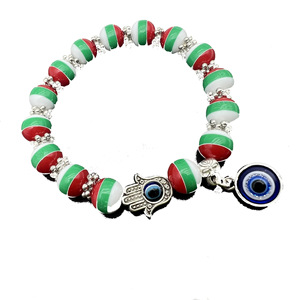 Bracelet élastique coloré de Noël, motif œil porte-bonheur et main de Fatma, bijoux religieux perlés, cadeau unisexe, styles 1 2 3 4 5 8 - Product Image 5