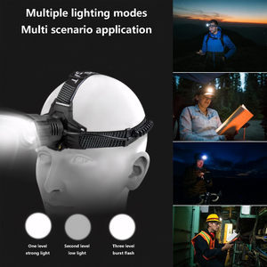 Lampe frontale LED longue portée 30W avec zoom, 1200 lumens, 2 piles 18650 rechargeables USB TYPE-C pour le cyclisme et la randonnée - Product Image 2