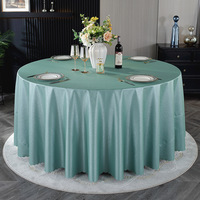 Nappe de table lavable imperméable, résistante à l'huile et à repasser Nappe ronde d'hôtel Couverture de table épaissie en PU domestique