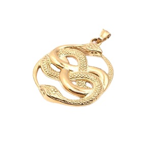 Collar con Colgante de Serpiente Doble Entrelazada de Acero Inoxidable, Estilo Punk Unisex, Joyería de Moda con Temática Animal 216092 - Product Image 5