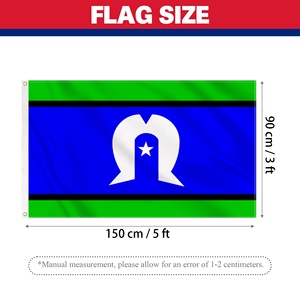 Drapeau indigène australien 90x150cm, directement de l'usine, promotion Torres Strait, bannière suspendue résistante à la décoloration, drapeau extérieur en polyester - Product Image 2