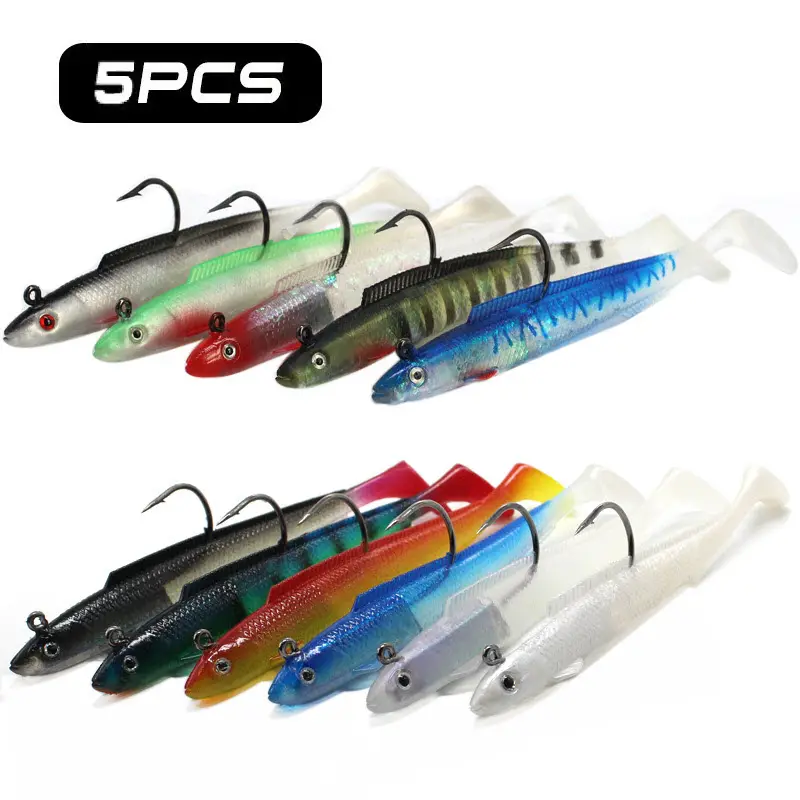 Soft Bait 10g 30g Eel T-Tail Jigging Lure with Proof Hooks Snig Head Jig Wobbler Fishing Tackle for River Lake Stream