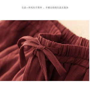 Nuovi <span class=keywords><strong>Pantaloni</strong></span> Larghi Estivi 2026 in Cotone e <span class=keywords><strong>Lino</strong></span> a Doppio Strato, Stile Francese Chic, Vita Alta con Coulisse, Taglie Forti - Product Image 6