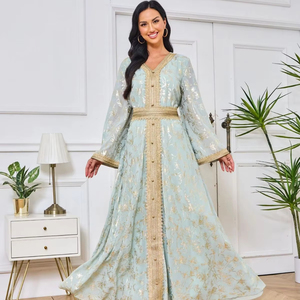 Robes de soirée maxi de luxe de Dubaï, caftan marocain pour femmes, abaya, robe kimono inspirée, grande taille pour le Ramadan et les célébrations musulmanes - Product Image 1