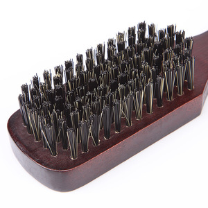 Brosse en bois massif à poils en nylon, petite forme carrée, pour l'entretien et le lissage de la barbe - Product Image 2