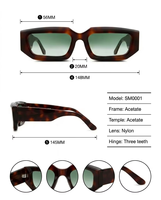 Gafas de Sol de Lujo con Armazón Grueso, Protección UV 100%, Forma Rectangular, Diseño Hecho a Mano, Fabricante Personalizado, Logotipo Personalizado para Viajes