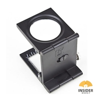 Loupe de test de filetage pliant, lampe de Loupe 8X à filetage en métal et lin avec échelle pour la lecture