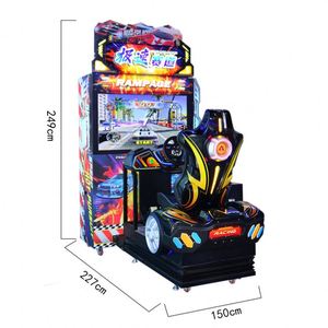 Máquina de Juego Arcade de Carreras Operada con Monedas para Interiores, Construcción Metálica, Interfaz en Inglés - Simulador de Conducción en Pista de Velocidad para Interiores - Product Image 6