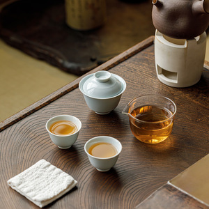 Guanlan Antique Style Travel <b>Tea</b> <b>Set</b> One Pot Two Cups Porcelain Kung Fu <b>Tea</b> <b>Set</b> For Outdoor Camping Portable <b>Tea</b> Bowl <b>Set</b> - Product Image 3