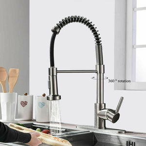 Manico singolo tirare verso il basso in acciaio inox rubinetto lavello da cucina <span class=keywords><strong>Design</strong></span> moderno Mixer con spruzzatore ceramica nucleo valvola - Product Image 3