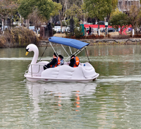 Bateaux à pédales en PE pour parc aquatique, bateaux à pédales en forme de cygne