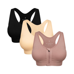 <span class=keywords><strong>Soutien</strong></span>-<span class=keywords><strong>gorge</strong></span> de <span class=keywords><strong>sport</strong></span> sans armatures respirant à maintien élevé pour femme avec fermeture éclair sur le devant pour utilisation post-chirurgicale - Product Image 1