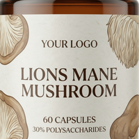Cápsulas de Melena de León, 60 Unidades, 30% Polisacáridos, Suplemento Herbal de Apoyo Inmunológico para Adultos, Marca Privada