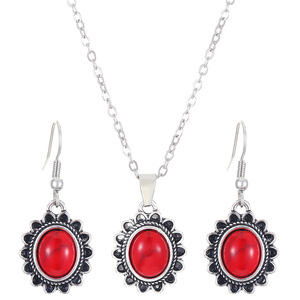 Collar de Aleación con Incrustaciones de Cristal Azul y Turquesa en Forma de Gota de Agua, Estilo Vintage Europeo Americano, Nueva Moda, Estilo Bohemio, Gran Venta - Product Image 6