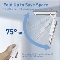 Support de télévision motorisé pour plafond, support de télévision électrique rabattable avec télécommande, compatible avec les téléviseurs de 32 à 70 pouces jusqu'à 88 livres