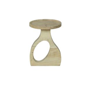 Soporte de exhibición superior redondo de madera de acacia maciza y mesa auxiliar Construcción duradera con característica decorativa de acabado natural - Product Image 6