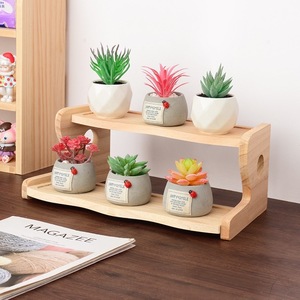 Étagère de rangement en bois pour bureau, présentoir multi-niveaux pour plantes, décoration moderne et simple pour la maison et le bureau - Product Image 1