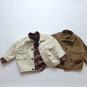 Nouvelle Veste d'Automne Tendance pour Enfants en Coton Kaki Style Coréen, <span class=keywords><strong>Manteau</strong></span> Extérieur pour Garçons et Filles, Hauts à Col Revers pour Bébés - Product Image 4