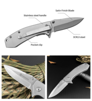 Neues Taschenmesser mit Scharfer Klinge Kleines Camping-Outdoor-Jagdmesser Taktisches Klappmesser aus Edelstahl