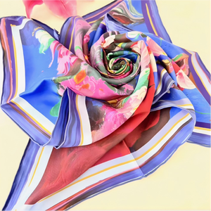 <span class=keywords><strong>Sciarpa</strong></span> Quadrata di Lusso da <span class=keywords><strong>Donna</strong></span> 100% Seta 90cm Stampa Digitale Multifunzionale per Uso Esterno YAYUGAO--Xiangman - Product Image 4