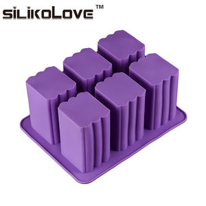 Moule à savon rectangulaire à 6 cavités en silicone antiadhésif LFGB Platinum sans BPA, fabriqué à la main par MUYULINS Factory - Product Image 3