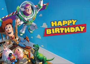 Toile de fond photo pour fête d'anniversaire d'enfant sur le thème de Boy Story, ciel bleu, nuages blancs, toile de fond photo pour baby shower en vinyle - Product Image 6