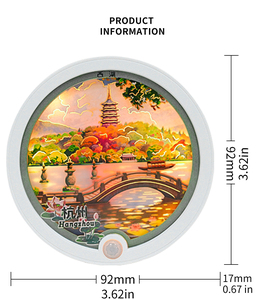 Lampe <span class=keywords><strong>de</strong></span> <span class=keywords><strong>nuit</strong></span> LED 3D en papier découpé, thème Vénice la ville aquatique, style art populaire, avec aimant <span class=keywords><strong>de</strong></span> réfrigérateur, idéale comme cadeau souvenir, vente en gros usine, dropshipping - Product Image 4