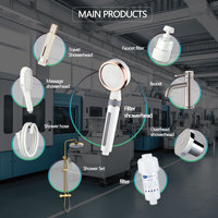 Ensemble de douche complet noir 3-en-1 avec pommeau de douche pluie et mitigeur, ensemble de douche pluie, douche de plafond, support OEM