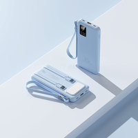Prêt à expédier : Powerbank 45W à charge ultra-rapide 20000 mAh avec lampe torche portable, Power Banks 30000 mAh avec câbles intégrés pour iPhone 16
