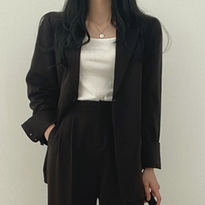 Ensemble Blazer et <span class=keywords><strong>Pantalon</strong></span> Slim Anti-Plis Style Coréen Décontracté pour Femme Printemps/Été/Automne - Product Image 1
